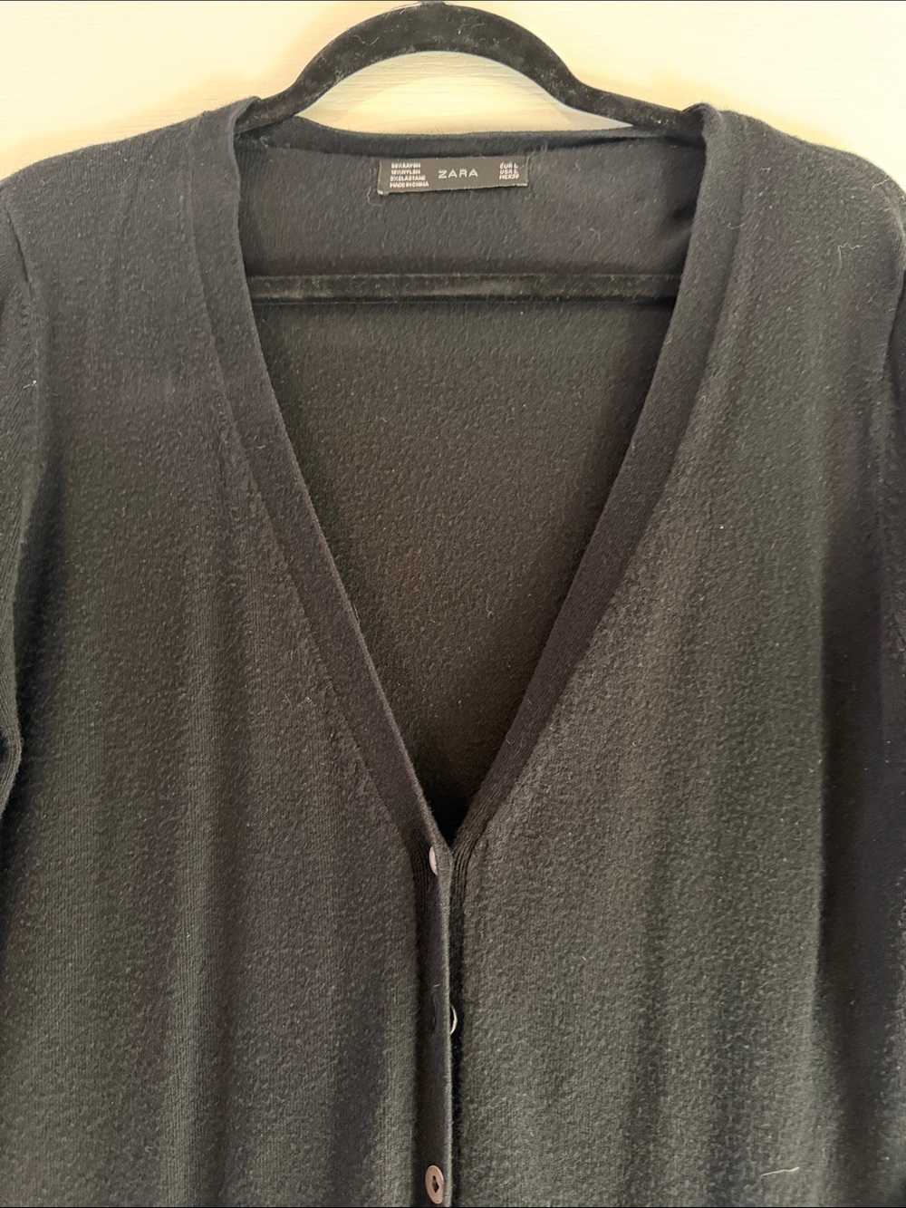 Zara Black V-Neck Long Button Cardigan - Picture 4 of 6